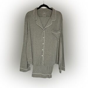 Cozy Earth Bamboo Stretch-Knit Pajama Set Longsleeve Pant Size XXXL New Grey